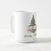 Mug merry christmas festive cute modern trees rustic (Devant gauche)