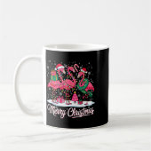 Mug Merry Christmas Flamingo Lights Santa Hat Snow Xma (Gauche)