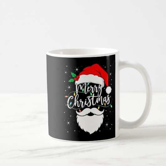 Mug Merry Christmas Funny Santa Claus Hat And Beard Xm (Droite)
