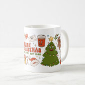 Mug Merry Christmas & Happy New Year Cute Cartoon Xmas (Devant droit)