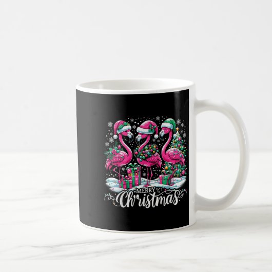 Mug Merry Christmas Hat Santa Flamingo Light Christmas (Droite)