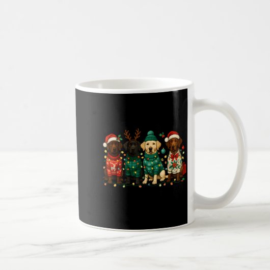 Mug Merry Christmas Labrador Dog Retro Xmas Puppy Men  (Droite)