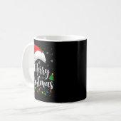 Mug Merry Christmas Lights Santa Hat Xmas Family Match (Devant gauche)