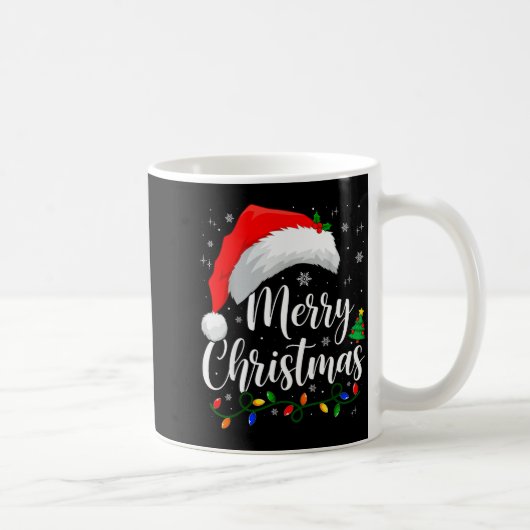 Mug Merry Christmas Lights Santa Hat Xmas Family Match (Droite)