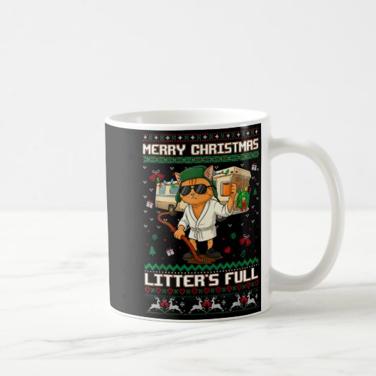 Mug Merry Christmas Litter's Full Funny Cat Ugly Xmas  (Droite)