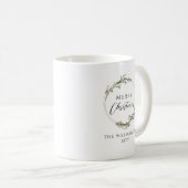 Mug Merry Christmas Minimalist Family Name Wreath (Devant droit)