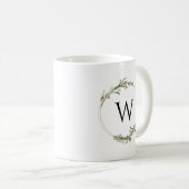 Mug Merry Christmas Minimalist Wreath Monogram (Devant droit)
