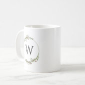 Mug Merry Christmas Minimalist Wreath Monogram (Devant gauche)