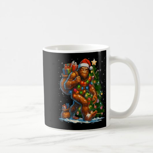 Mug Merry Christmas Pajamas Bigfoot Christmas Tree Lig (Droite)