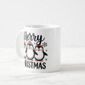 Mug Merry Christmas Penguin Mug, Cute Holiday Coffee  (Devant gauche)