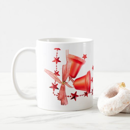 Mug Merry Christmas Red Bells decoration (Avec donut)