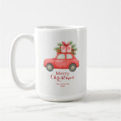 Mug Merry Christmas Red Car – Personalized Holiday  (Gauche)