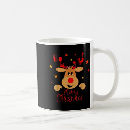 Mug Merry Christmas Reindeer Men Women Kids Matching R (Droite)