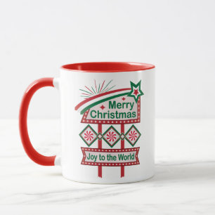 Mug Merry Christmas Retro Marquee - Joy to the World