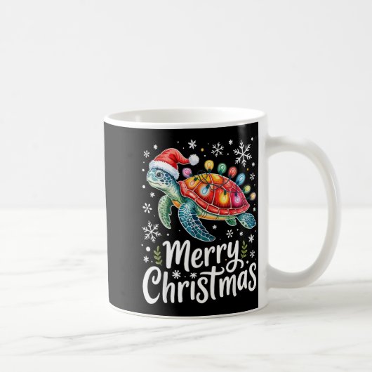 Mug Merry Christmas Sea Turtle Christmas Lights Santa  (Droite)