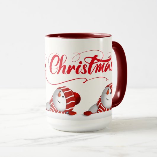 Mug Merry Christmas Snowmen  (Devant droit)