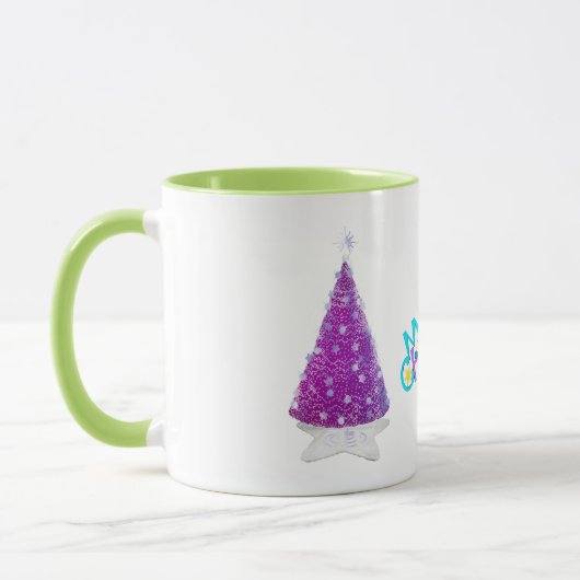 Mug Merry Christmas Sparkle Pink silver Trees (Gauche)