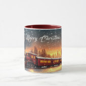 Mug Merry Christmas Train  Snowflakes Bright Lights (Centre)