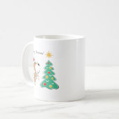 Mug Merry Christmas Tree Cute Dog in Santa Hat (Devant gauche)