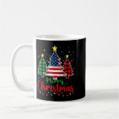 Mug Merry Christmas Tree Plaid Us Flag Snowflake Xmas  (Gauche)