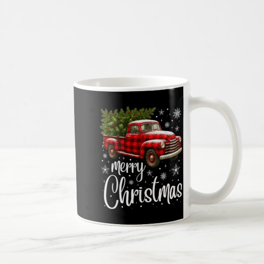 Mug Merry Christmas Truck Buffalo Plaid Xmas Tree Men  (Droite)