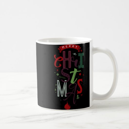Mug Merry Christmas Tygraphy Lettering Colorful T Shir (Droite)