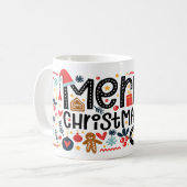 Mug MERRY CHRISTMAS Typographie Vacances (Devant gauche)