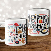 Mug MERRY CHRISTMAS Typographie Vacances