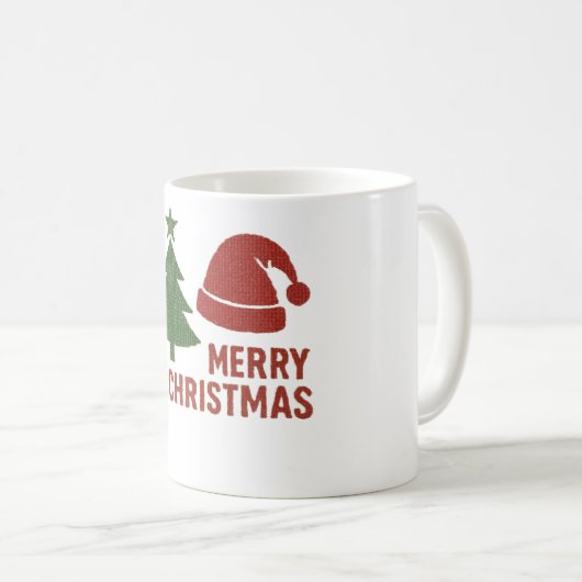 Mug Merry Christmas with a cute knitted feel (Devant droit)