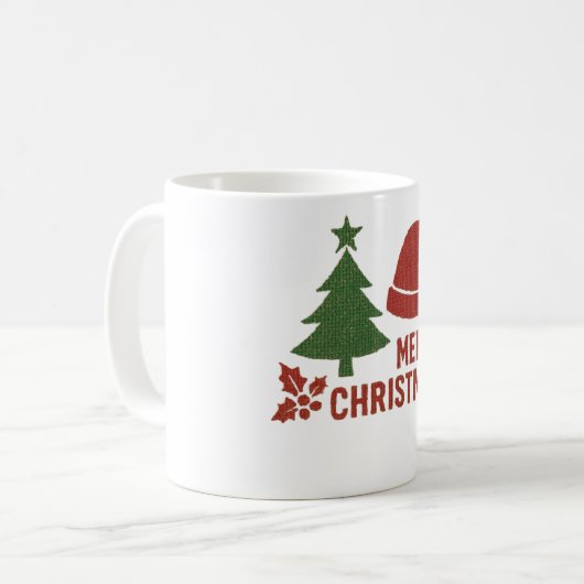 Mug Merry Christmas with a cute knitted feel (Devant gauche)