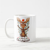 Mug Merry Christmoose Christmas Moose Xmas Tree Lights (Gauche)