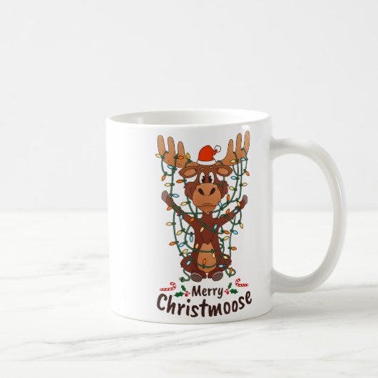 Mug Merry Christmoose Christmas Moose Xmas Tree Lights (Droite)