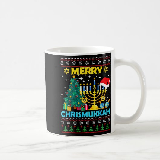 Mug Merry Christmukkah Hanukkah Christmas Tree Xmas Fa (Droite)