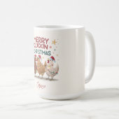 Mug Merry Cluckin Christmas Chickens Personalized (Devant droit)