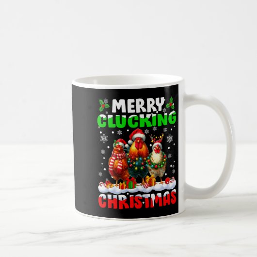 Mug Merry Clucking Christmas Funny Chicken Santa Hat X (Droite)
