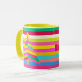 Mug merry Colorful Stripes Personalized Christmas Tree (Devant gauche)