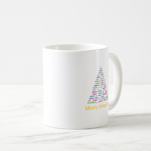 Mug Merry Debugging Code Christmas Tree Art (Devant droit)