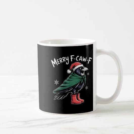 Mug Merry F-caw-f Crow, Black Bird Christmas, Christma (Droite)