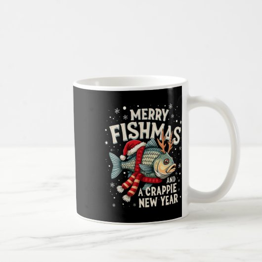 Mug Merry Fishmas Et Une Crappie Nouvel An Drôle Pêche (Droite)