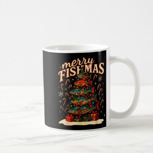 Mug Merry Fishmas Funny Fishing Christmas Design (Droite)