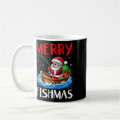 Mug Merry Fishmas Funny Noël Père Noël Pêche (Gauche)