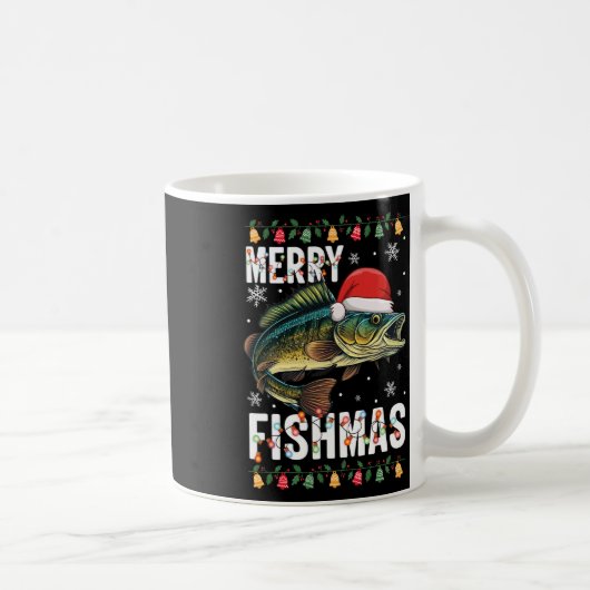 Mug Merry Fishmas Funny Pêcheur de poisson laide Ch (Droite)
