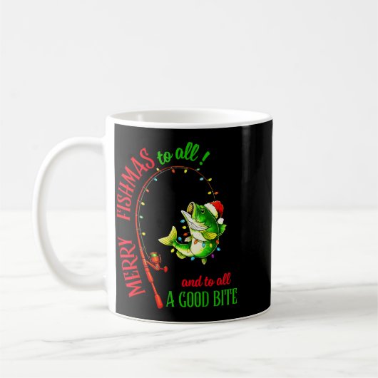 Mug Merry Fishmas To All Fishing Fisherman's Funny Chr (Gauche)