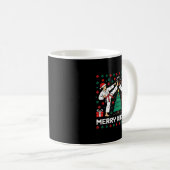 Mug Merry Kickmas Funny Karate Jiu Jitsu Ugly Christma (Devant droit)