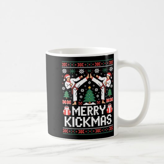 Mug Merry Kickmas Karate Jiu Jitsu Ugly Christmas Desi (Droite)
