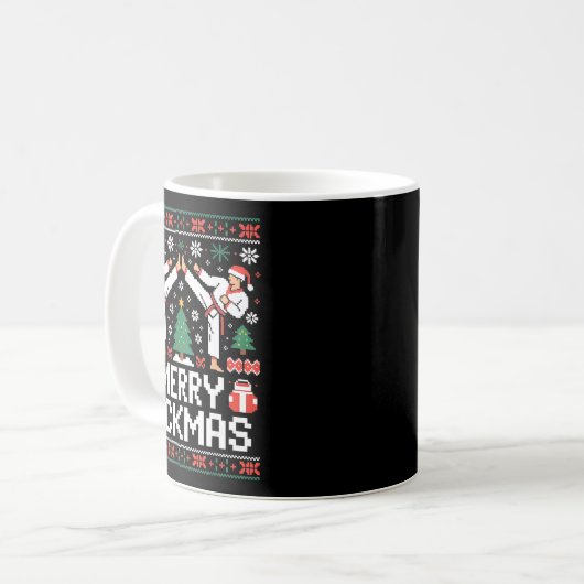 Mug Merry Kickmas Karate Jiu Jitsu Ugly Christmas Desi (Devant gauche)
