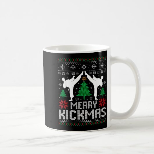Mug Merry Kickmas Karate Jiu Jitsu Ugly Christmas Xmas (Droite)