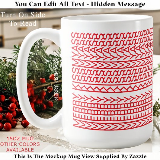 Mug Merry Kissmyass 160R Hidden Message Christmas