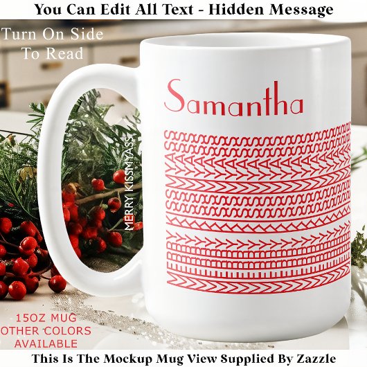 Mug Merry Kissmyass & Custom Name Hidden Message 150R