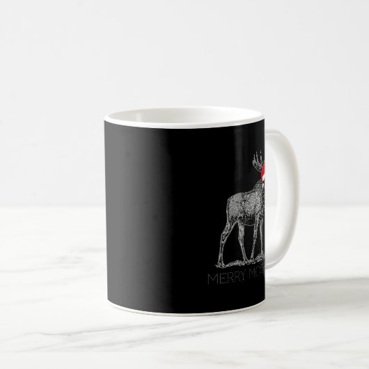 Mug Merry Moosemas Christmas Moose With Santa Hat  (Devant droit)